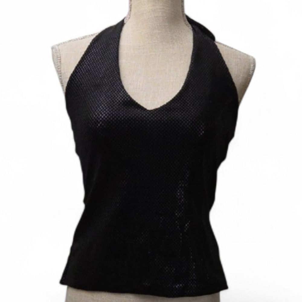Y2K Hot Kiss Black Halter Top